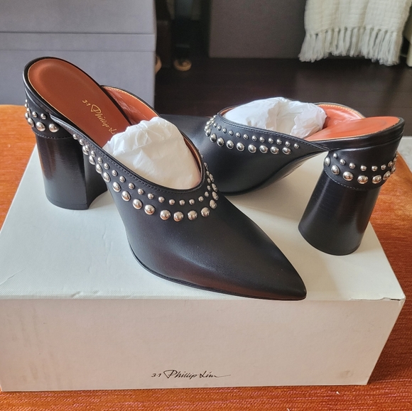 **HP** 3.1 PHILIP LIM Studded Black Leather Booties - Picture 2 of 16